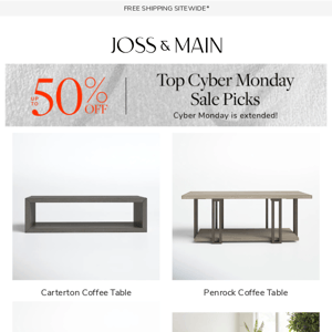 THE CARTERTON COFFEE TABLE SALE EXTENDED 💠 Limited-time savings → 