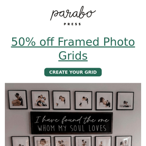 50% off Framed Photo Grids