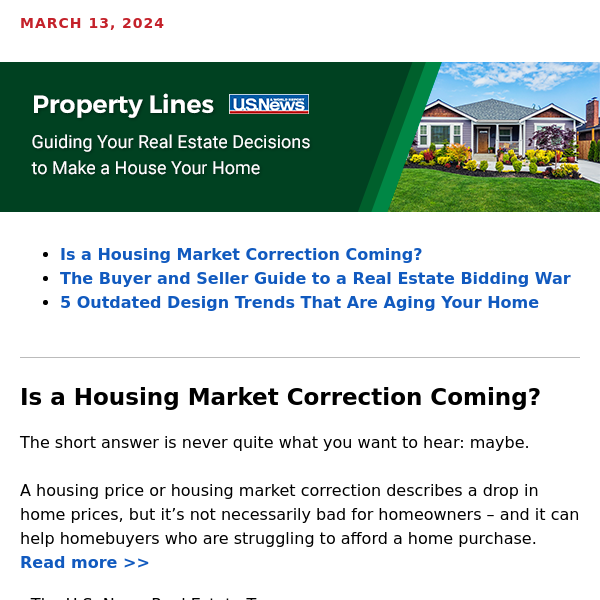 Is a Housing Market Correction Coming?