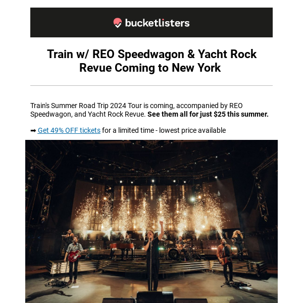 PSA New York: Train, REO Speedwagon, and more