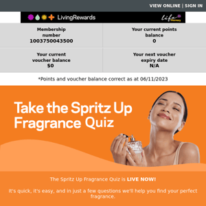 Launched Today. Take the Spritz up Fragrance Quiz NOW!