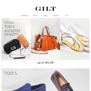 Up to 70% Off FENDI, TOD’s & Giuseppe Zanotti