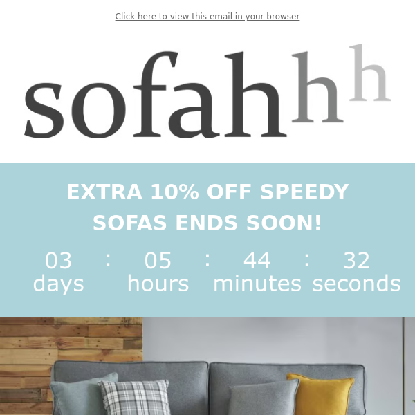 Extra 10% OFF Speedy Sofas Ends Soon! 🚚