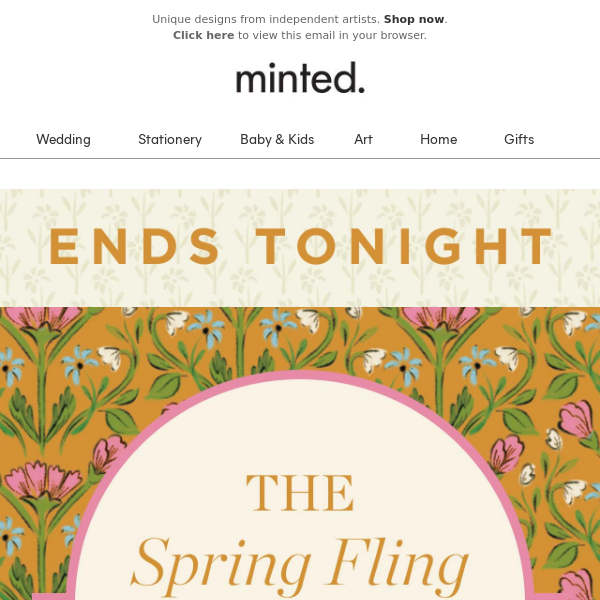 Spring into action: 15% off ends tonight