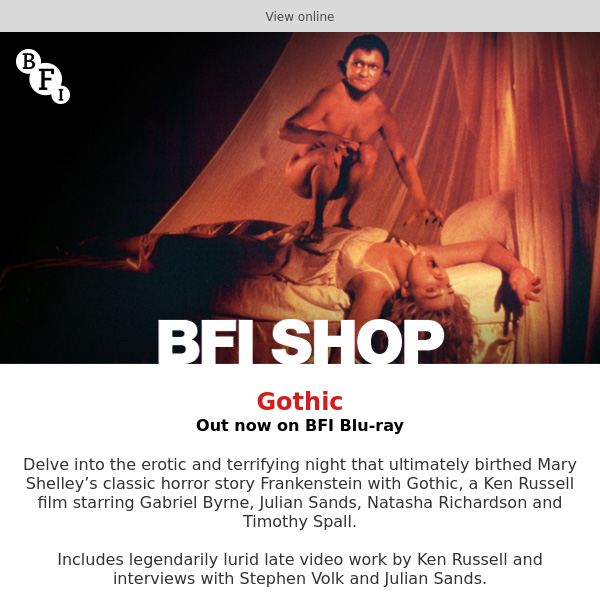 Ken Russell's Gothic out now on BFI Blu-ray
