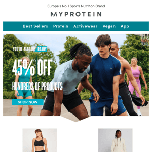 Get 45% off selected activewear!