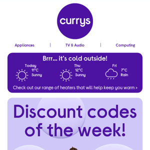 Beat the cold with these BRILLIANT discount codes!