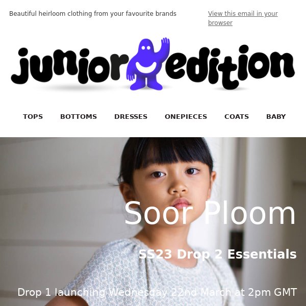 🌿 Soor Ploom SS23 Essentials drop 2 launches today at 2pm GMT