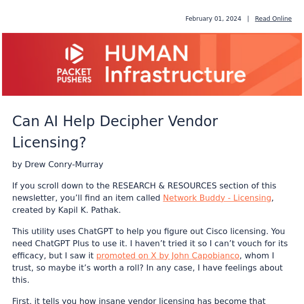 Human Infrastructure 339: Can AI Help Decipher Vendor Licensing?