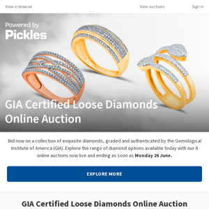 GIA Certified Loose Diamonds Online Auction