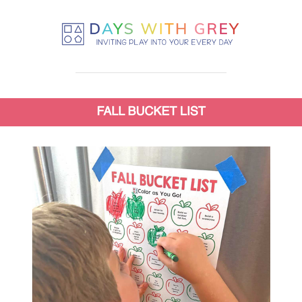 🍁 FREE Fall Bucket List