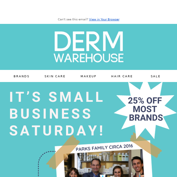 25% Off - It's Small Business Saturday!