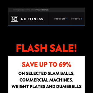 FLASH SALE - UP TO 69% OFF COMMERCIAL GYM EQUIPMENT