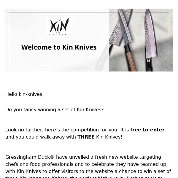 Free Competition - Win a set of Kin Knives! 🔪