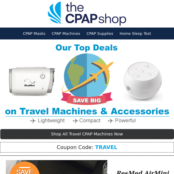  Mega Travel Sale! ✈ CPAPs Under $700 + 20% Off ALL Travel Accessories
