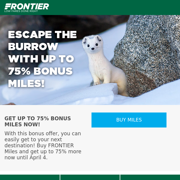 Get up to 75% bonus miles now!