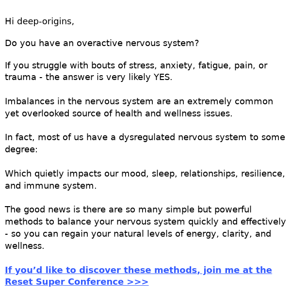 Is your nervous system the source of your health issues?