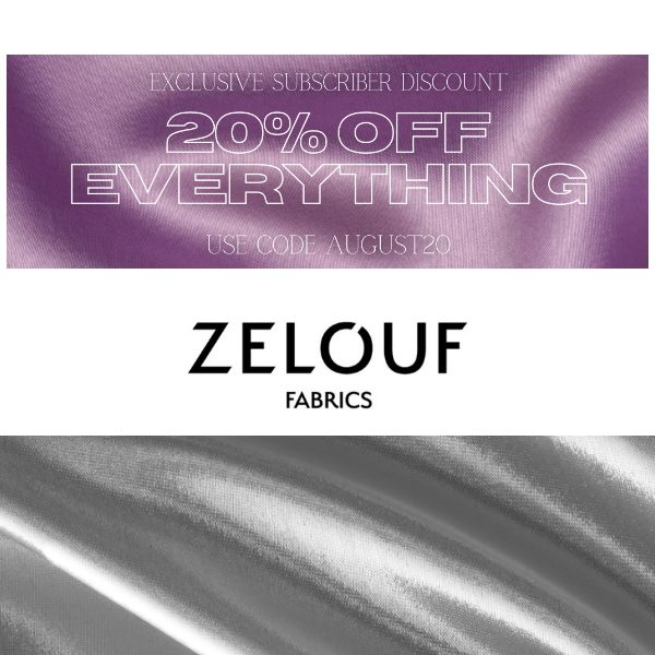 Treat yourself with 20% off ✨