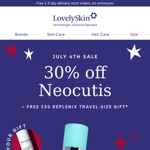 Kickoff the holiday weekend with 30% off Neocutis