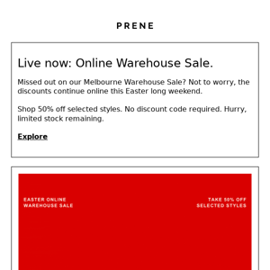 EASTER ONLINE WAREHOUSE SALE | LIVE NOW