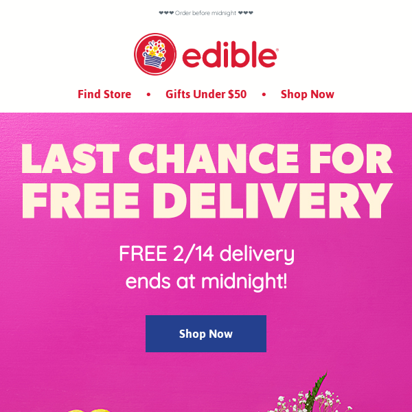 ENDS TODAY: Free 2/14 delivery