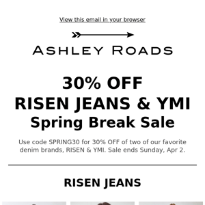 30% OFF RISEN JEANS & YMI 👖