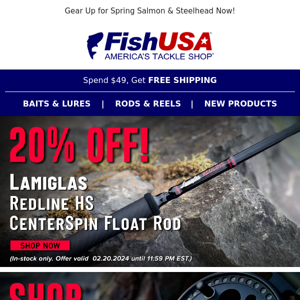 20% Off Lamiglas Redline HS CenterSpin Float Rods, Today Only! - Fish USA