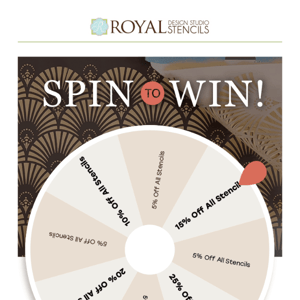 👉 Spin to Win Up to 25% off Stencils is Back!