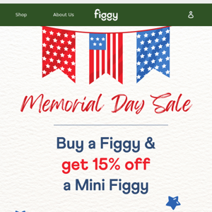 🇺🇸 Get 15% Off a Mini Figgy with purchase!