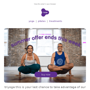 Triyoga last chance to save £30 on a new credit pack