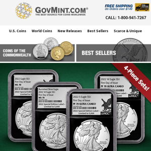 Secure all four Silver Eagles of 2022 with this set!