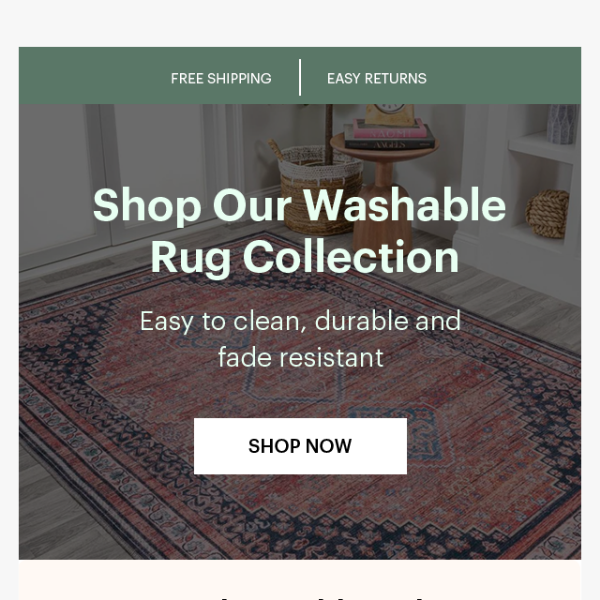 Durable, Washable Rugs for Your Home! 🏡