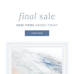 Just Added: Final Sale