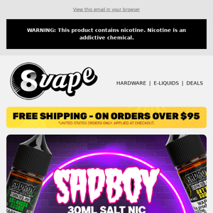 Get a FREE Sadboy e-Liquid! 🤯