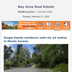 Single-family residence sells for $3 million in Monte Sereno