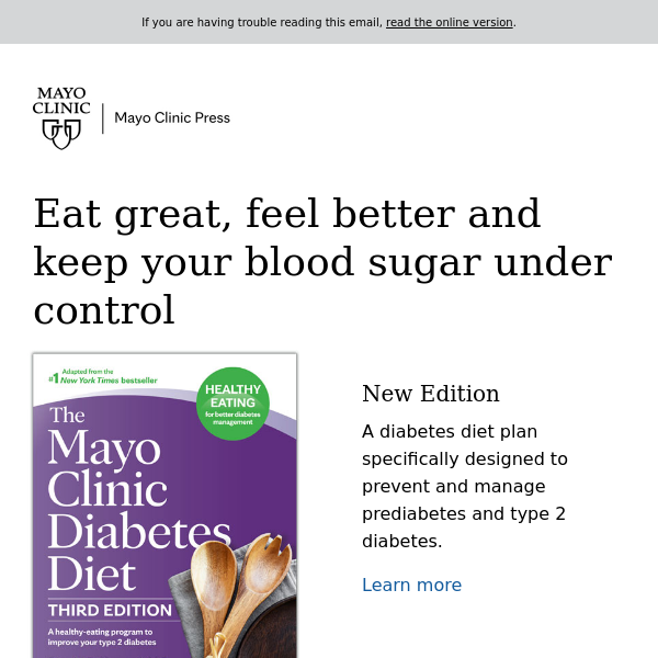 New edition: The Mayo Clinic Diabetes Diet