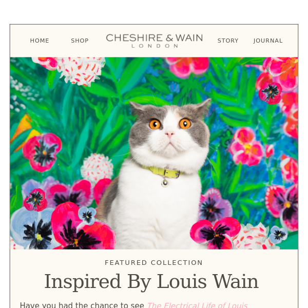 Cheshire & Wain - Louis Wain Electric Blue Cat Collar