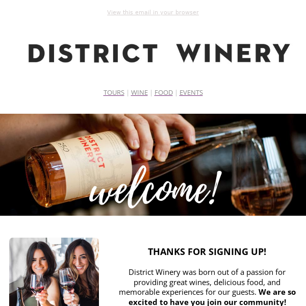 Welcome to District Winery 🥂