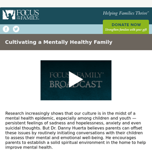 Cultivating a Mentally Healthy Family