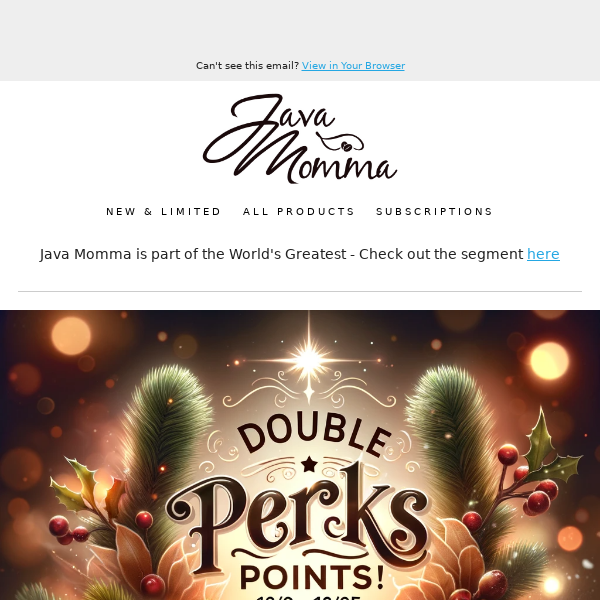 🌟 Double Perks Points Extravaganza at Java Momma! 🌟