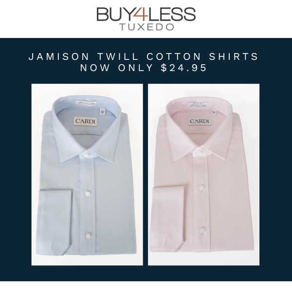 Over 60% Discount on Jamison Twill Shirts Now Buy 4 Less Tuxedo