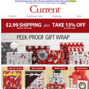 Jumbo Christmas Wrap ✓ $2.99 Ship ✓ 15% Off ✓