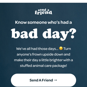 Turn a Bad Day Around with SendAFriend's Stuffed Animal Care Packages! 🐮🦖🐺