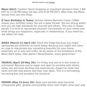 Your horoscope for May 26