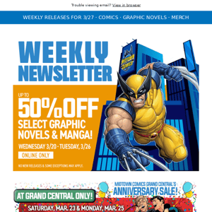 Up to 50% Off Select Graphic Novels & Manga, X-Men 97 #1, Batman Dark Age #1, Jackpot And Black Cat #1, Ultimate Spider-Man Vol 2 #3, ASM #46, & more!