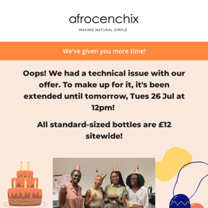 EXTENDED: £12 Standard-sized bottles is on until tomorrow midday