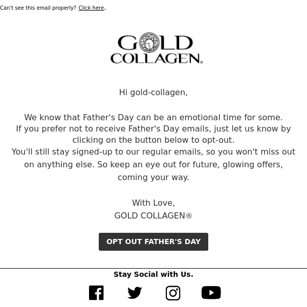 Gold Collagen, prefer not to hear about Father's Day? 🤍