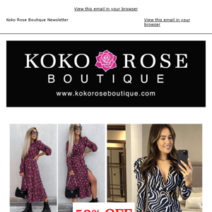 50% OFF SALE..NOW ONLINE...Don't miss out #sale #koko #online