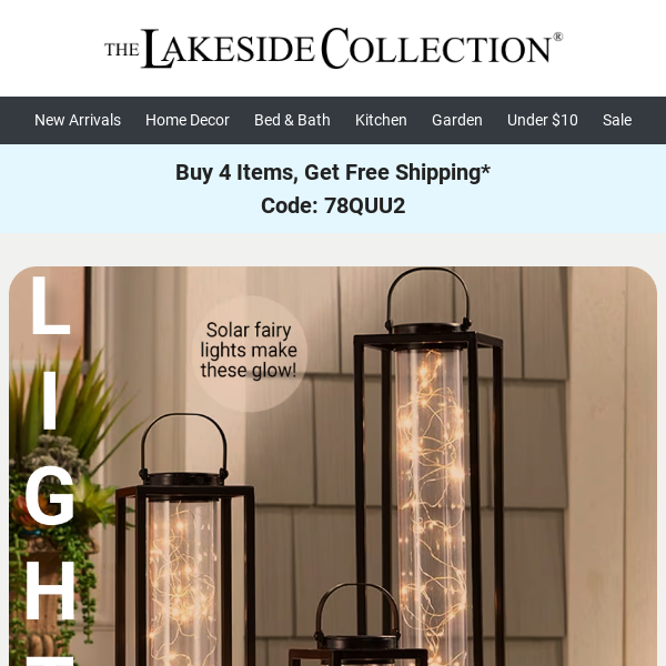 Shop Lighted Decor! Buy 4 Items, Get Free Shipping!