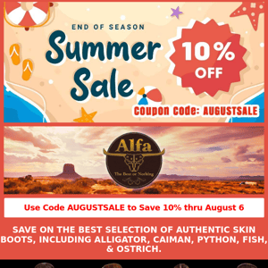 SAVE 10% WITH CODE AUGUSTSALE